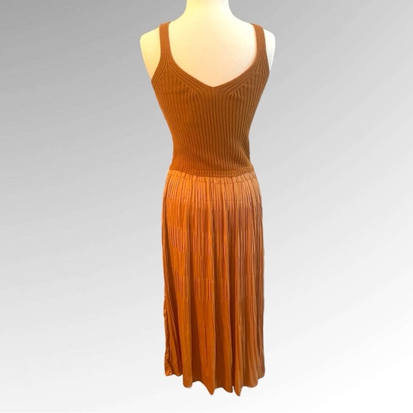 New! CURRENT AIR LOS ANGELES SWEATER TOP MIDI DRESS BURNT ORANGE SIZE XS - Picture 4 of 11